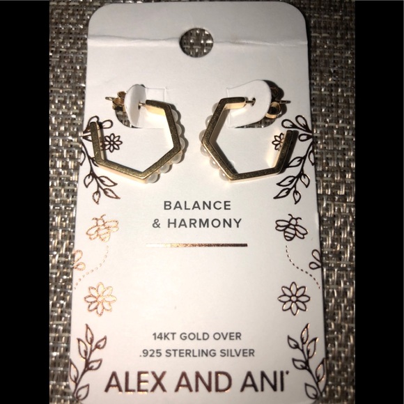 ALEX AND ANI SWAROVSKI PEARL HONEYCOMB EARRINGS - Picture 5 of 6